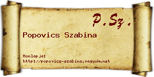 Popovics Szabina névjegykártya